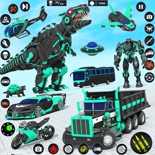 Dino Robot Car Transform Games  Icon