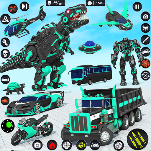 JOGO DE CARROS ROBÔ DINOSSAURO  DINO TRUCK TRANSFORMATION 