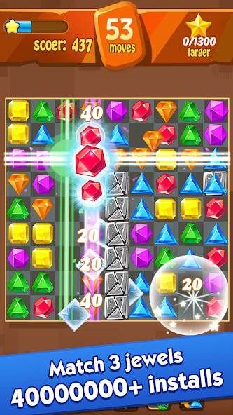 Jewels Classic - Crush Jewels 5.3.0 APK + Mod (Unlimited money) for Android