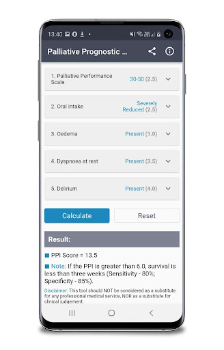 Palliative Prognostic Index Screen 3