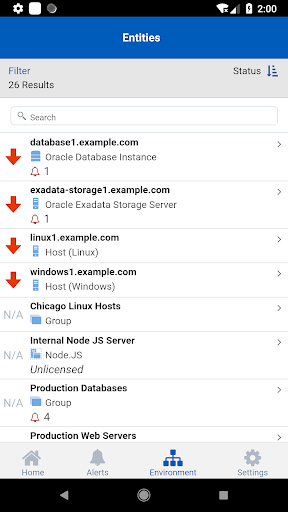 Screenshot of Oracle Management Cloud
