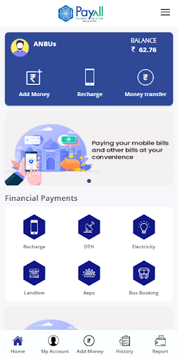 PAYALL - MONEY TRANSFERRECHARGEAEPSBBPS SERVICE