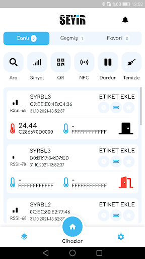 Android application SeyirBLE screenshort