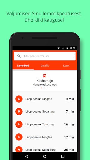 Android application Tartu bussiajad screenshort