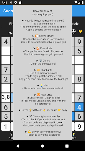 Sudoku Solver Screen 3