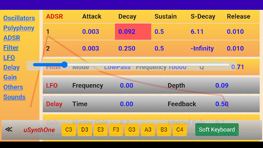 uSynthOne Screen 2