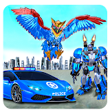 Flying Police Owl Robot Transform Car Robot Games icon