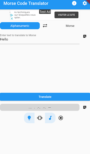 Morse Code Translator Screen 3