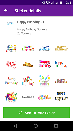 Happy Birthday Stickers - WA Screen 2
