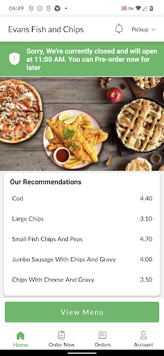 Evans Fish and Chips Screen 2