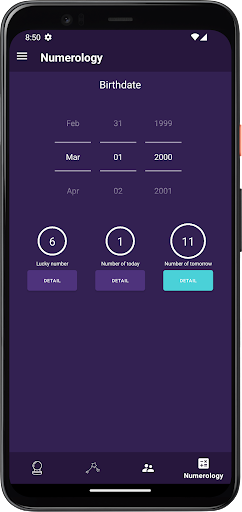Horoscope and Numerology Screen 3