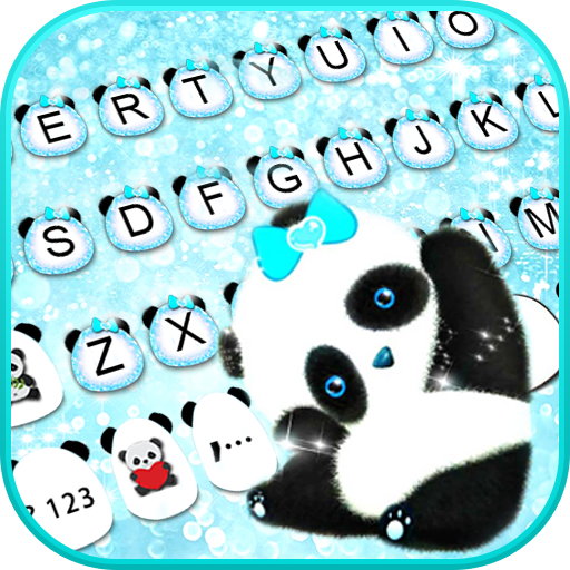 Blue Glitter Panda Theme  Icon