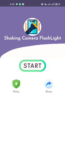 Android application Shaking Camera FlashLight screenshort