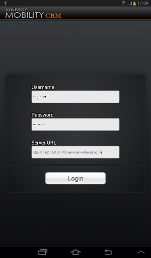 Android application Synergy Vortex CRM screenshort