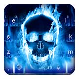 Blue Flaming Skull Keyboard icon