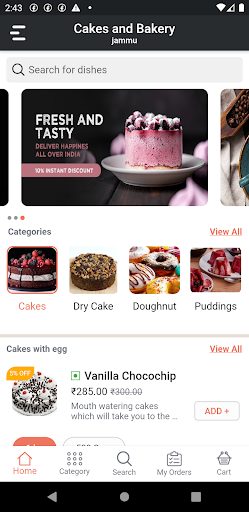 Android application Cakes and bakery screenshort
