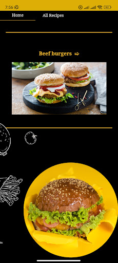 Android application Homemade burgers screenshort