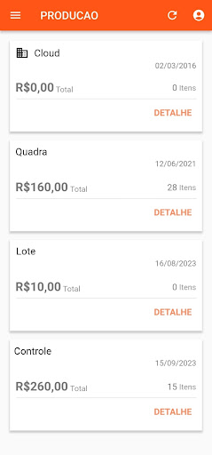 Android application EV3 Produtor screenshort