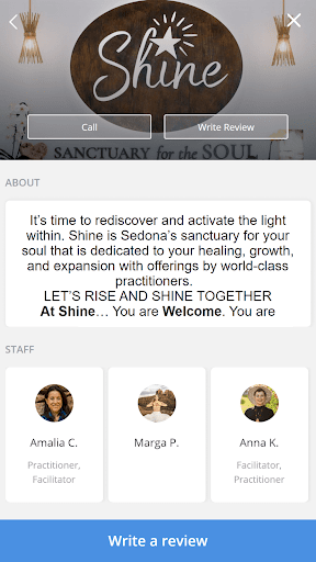 Android application Shine Sedona screenshort