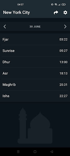 Prayer Times Screen 2