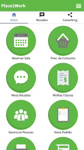 Android application Place2Work screenshort