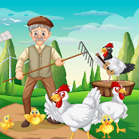 Farmer chasing chickens
