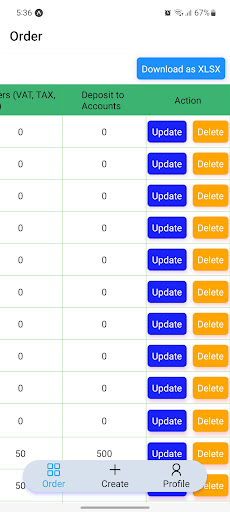 Android application Order screenshort
