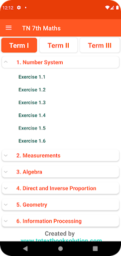 Android application TN 7th Maths Guide screenshort