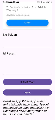 Kirim WA Tanpa Simpan Nomor Screen 2