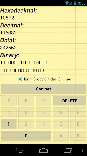 Bin Oct Dec Hex Converter Screen 2