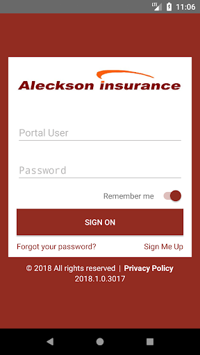 Android application Aleckson Insurance Online screenshort