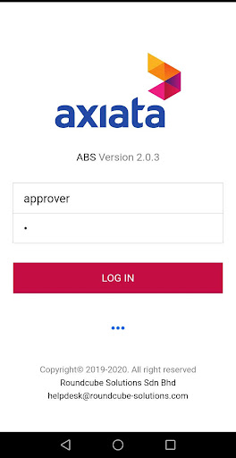 Android application ABS AXIATA screenshort