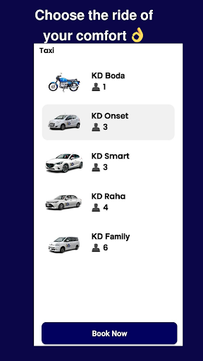 KD Ride - Request a ride. Screen 3