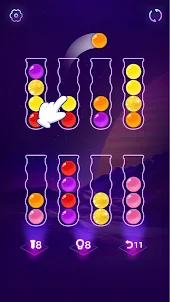 顏色拼接：球球顔色排序分類，離綫益智游戲