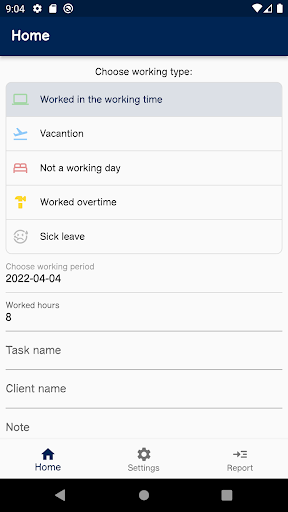 My Time Sheet Screen 3