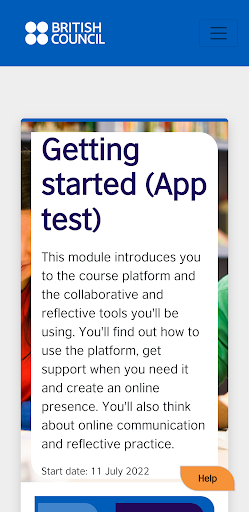 My British Council Training Screen 3