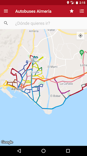 Android application Autobuses de Almería screenshort
