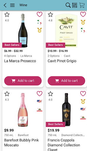 Android application WINES ON MAIN screenshort