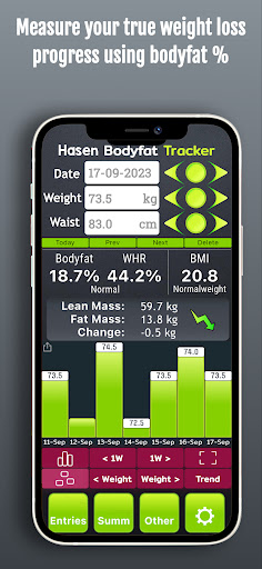 Android application Bodyfat Tracker screenshort