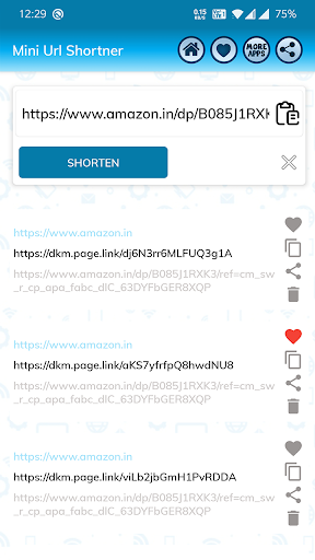 Mini URL Shorten ( unlimited S Screen 3