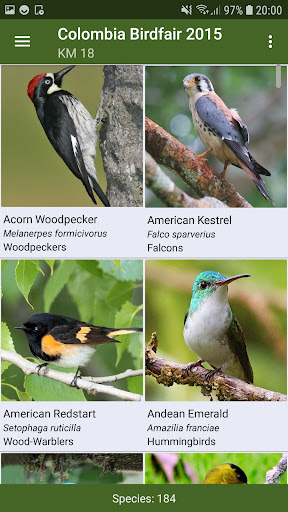 Colombia Birdfair 2015 Guide Screen 2