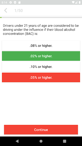 DMV Practice Test Michigan Screen 3