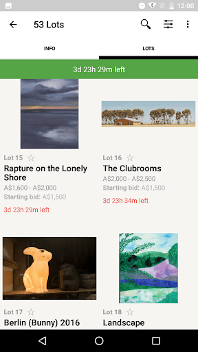 Artists for Kids Auction Screen 3
