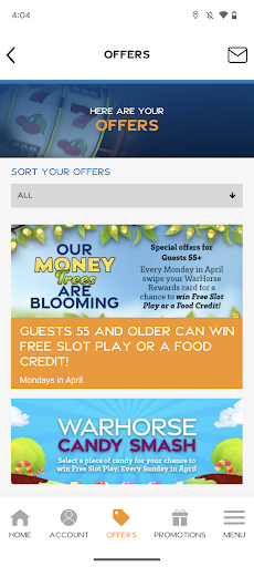 WarHorse Casino Screen 3