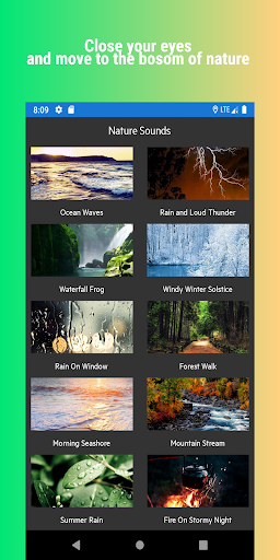 Android application Nature Sounds - Sleep and Medi screenshort