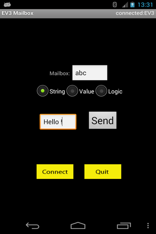 Android application EV3 Mailbox Remote screenshort