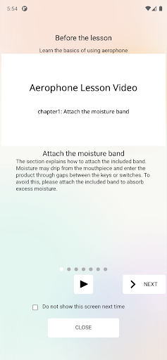 Screenshot of Aerophone Lesson