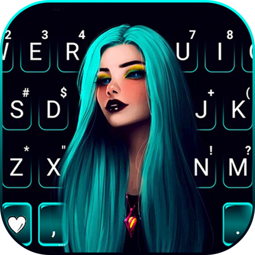 Gothic Neon Girl Tastaturhinte