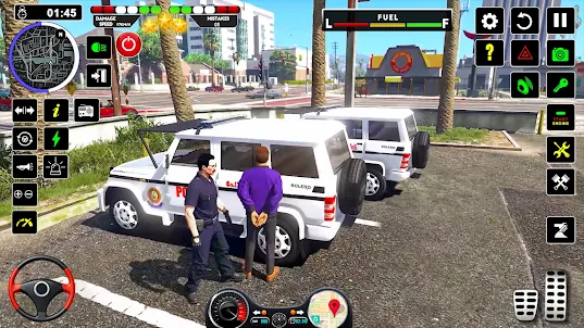 لعبة قيادة سيارة الشرطة الصعبة