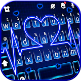 Neon Blue Heartbeat Keyboard Theme icon